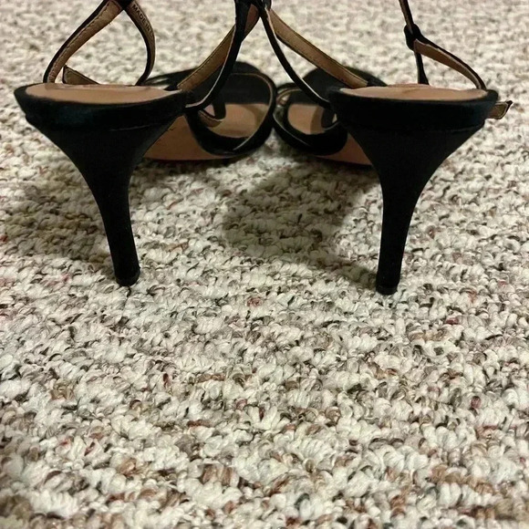 Ann Taylor Black Slingback Heels size 7.5 Strappy Preppy Cocktail Heels - Picture 3 of 5